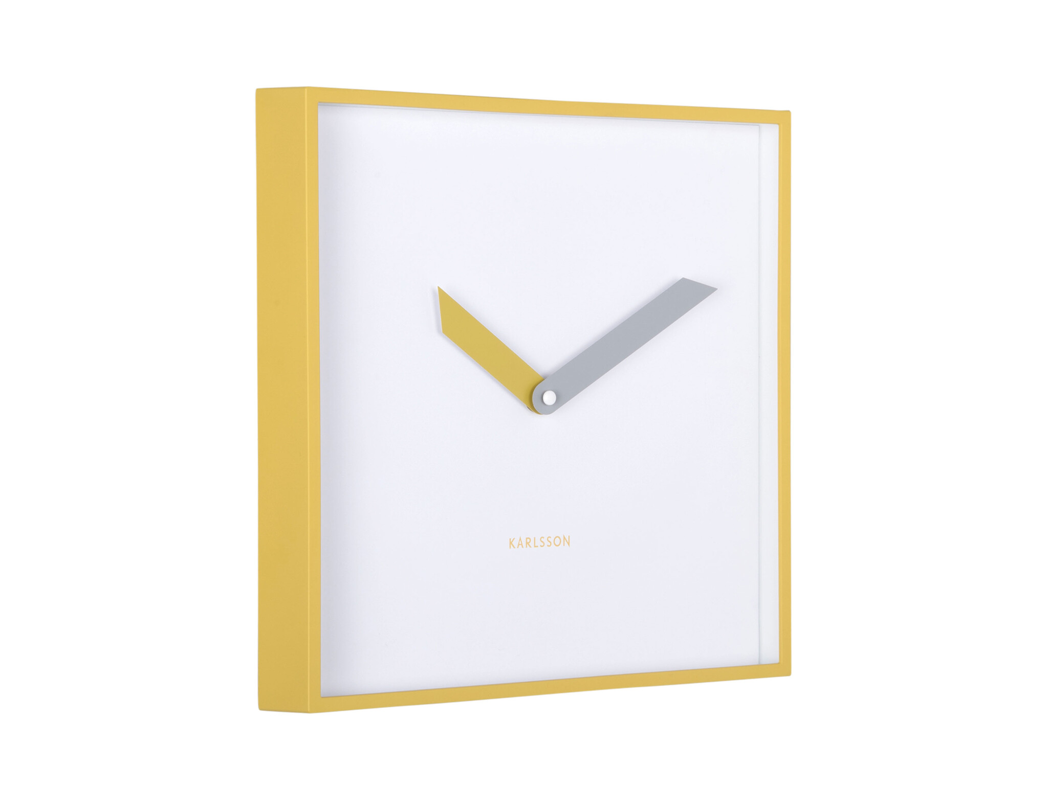 Karlsson - Wall Clock Cool Retro Cuadrado - Geel - Øcm