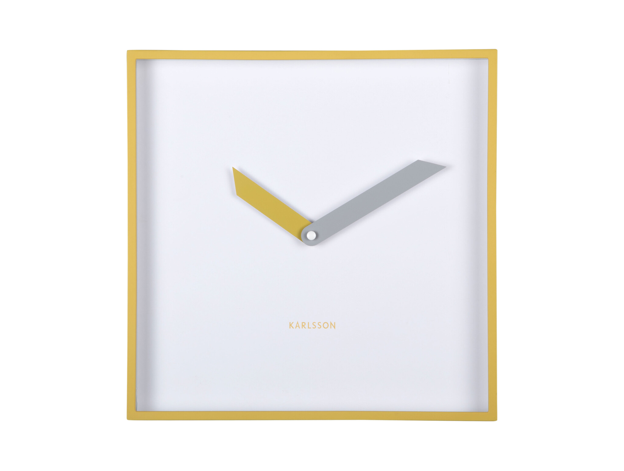 Karlsson - Wall Clock Cool Retro Cuadrado - Geel - Øcm