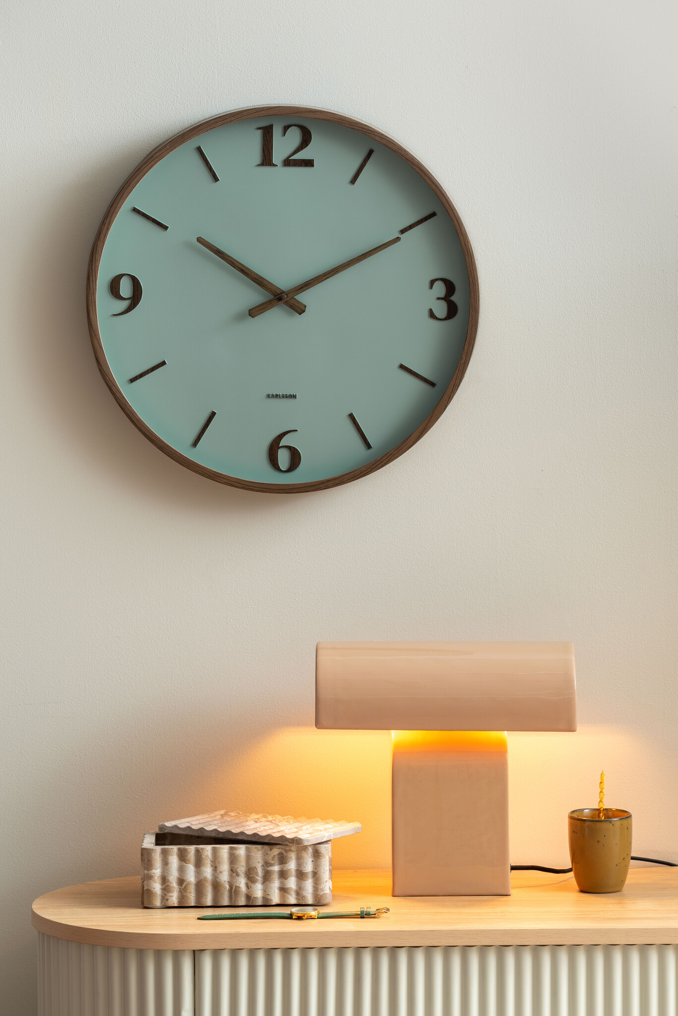 Karlsson - Wall Clock Detalle Large - Groen - Ø50,8cm