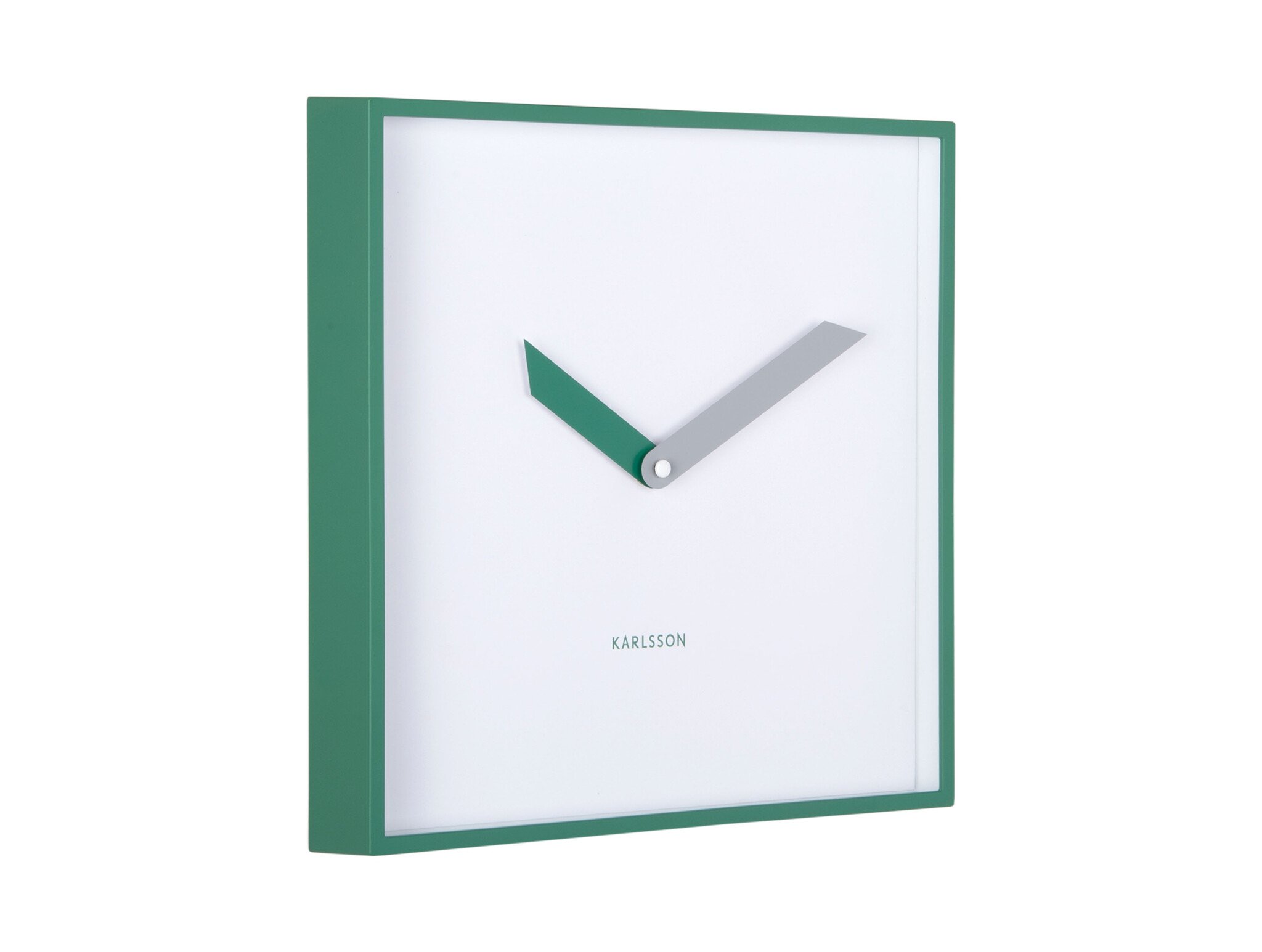 Karlsson - Wall Clock Cool Retro Cuadrado - Groen - Øcm