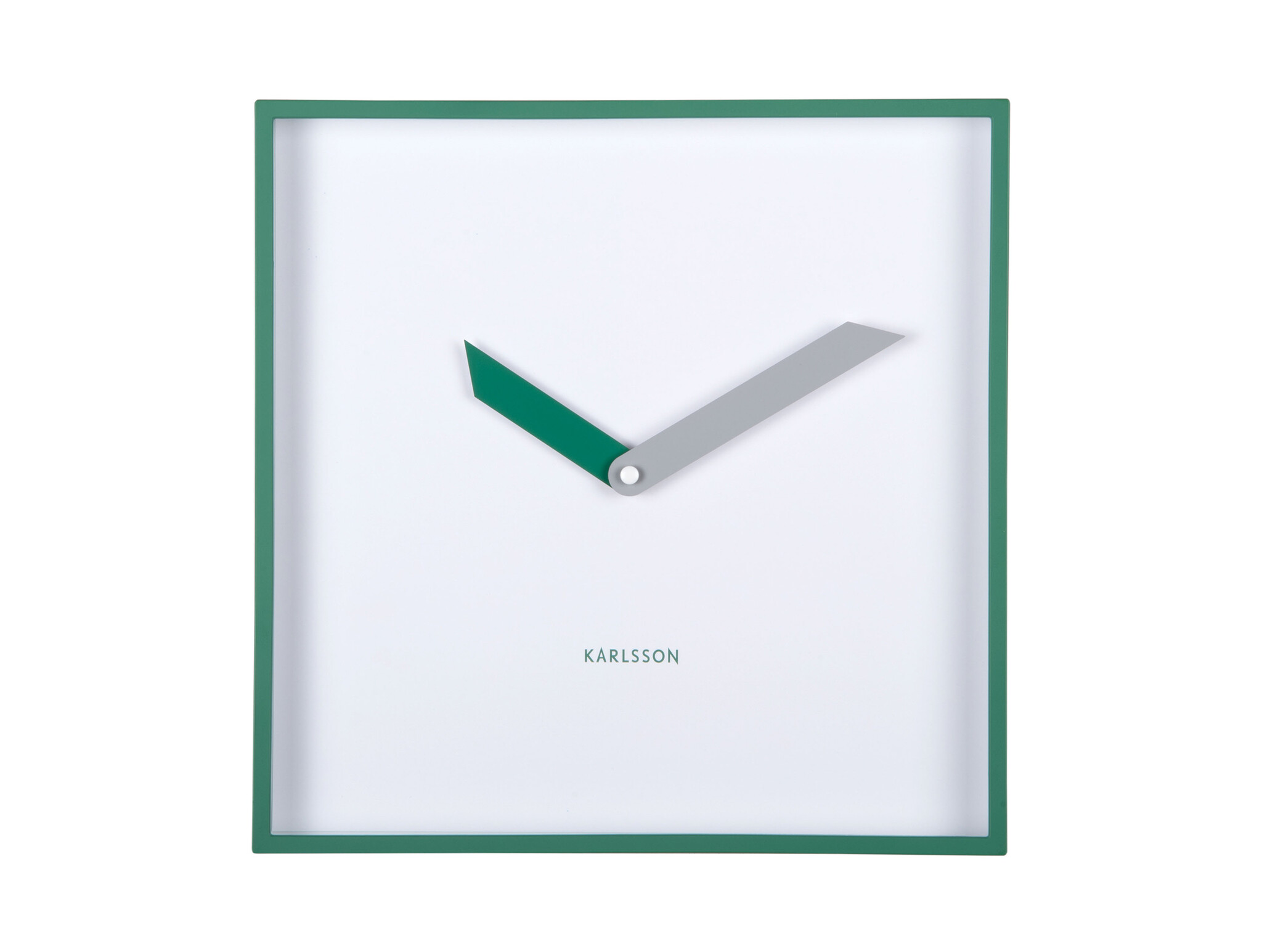 Karlsson - Wall Clock Cool Retro Cuadrado - Groen - Øcm