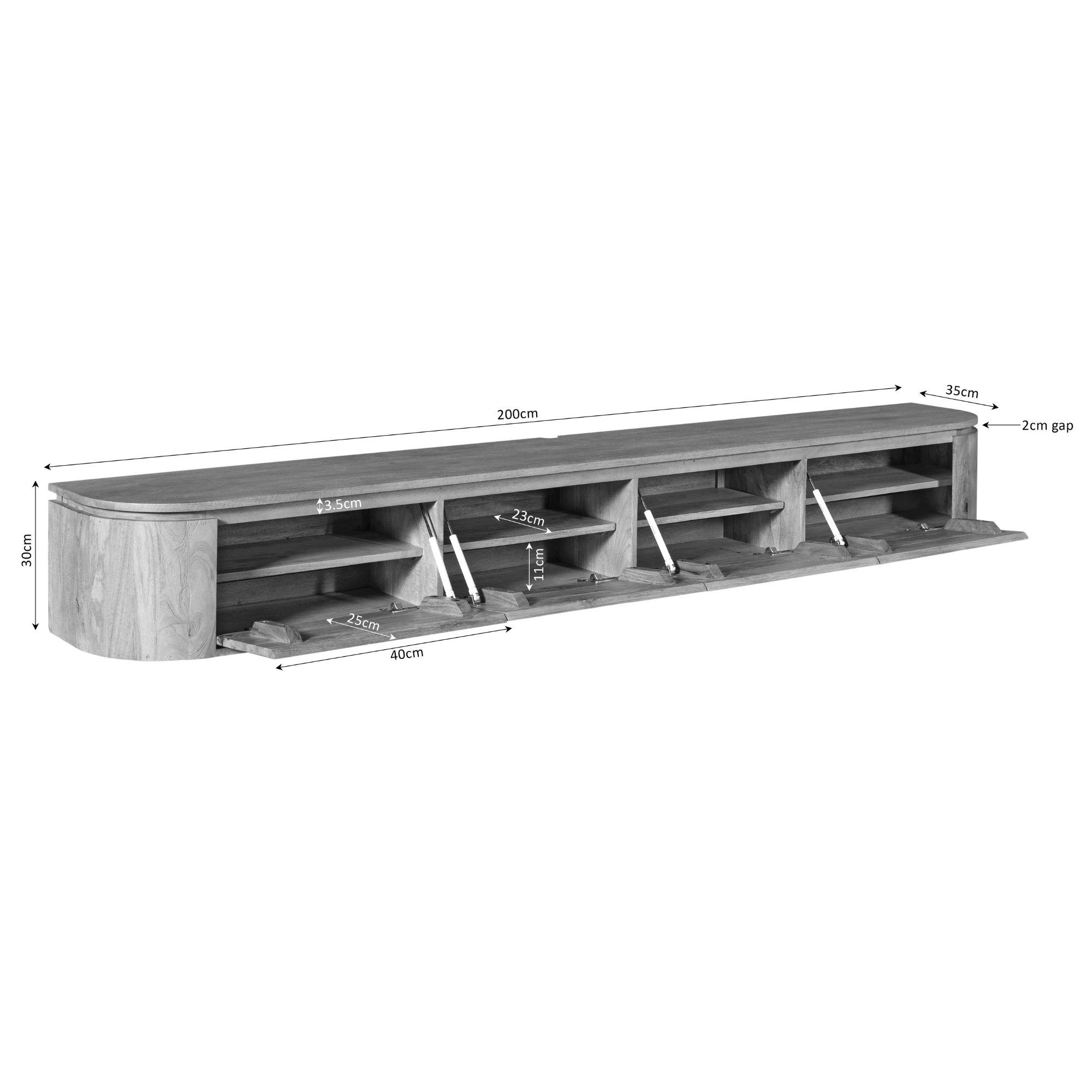 Starfurn - Tv meubel Excellent - Bruin - 35x200x30 cm