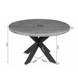 Starfurn - Eettafel Ron - Bruin - 140x140x76 cm