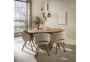 Hoyz Collection - Eetkamertafel Wave - Beige - 150x150x77 cm