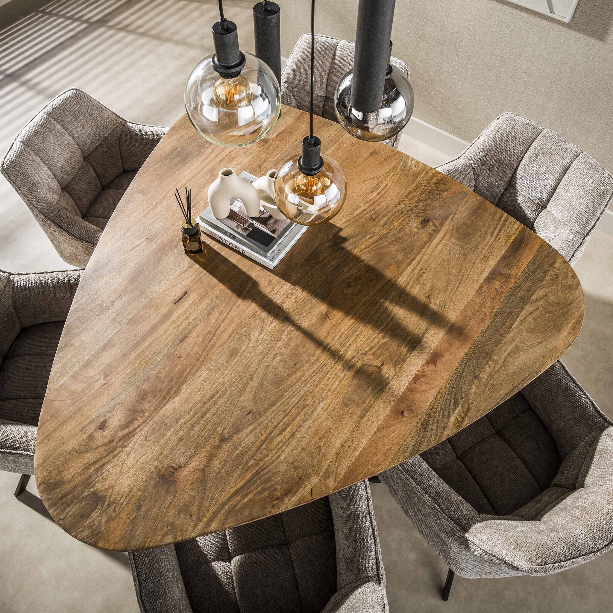 Hoyz Collection - Eetkamertafel Wave - Beige - 150x150x77 cm