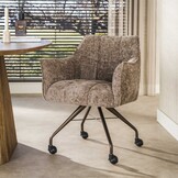Hoyz Collection - Eetkamerstoel Raster - Bruin - 67x62x82 cm - Set van 2
