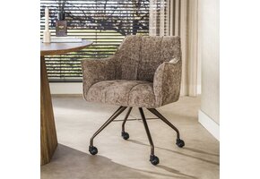 Hoyz Collection - Eetkamerstoel Raster - Bruin - 67x62x82 cm - Set van 2