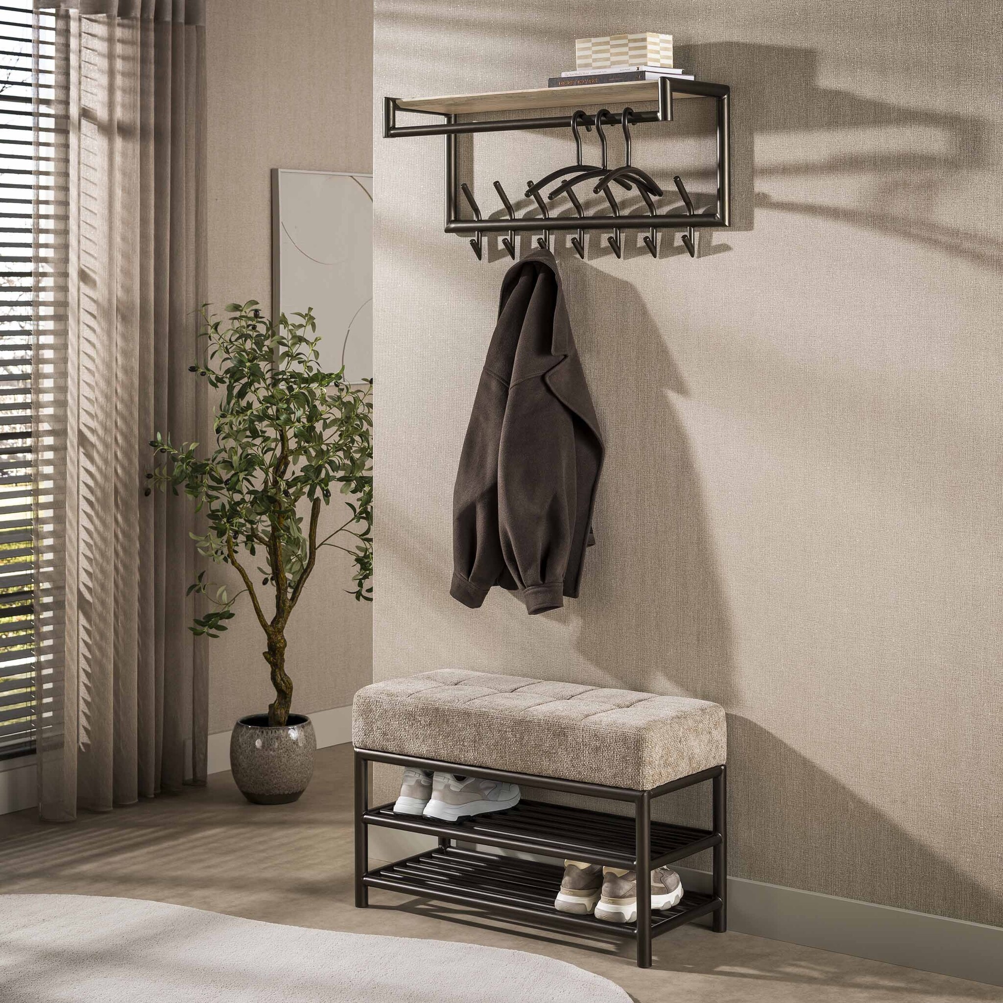 Hoyz Collection - Garderobemeubelen Terrra - Bruin - 37x86x53 cm