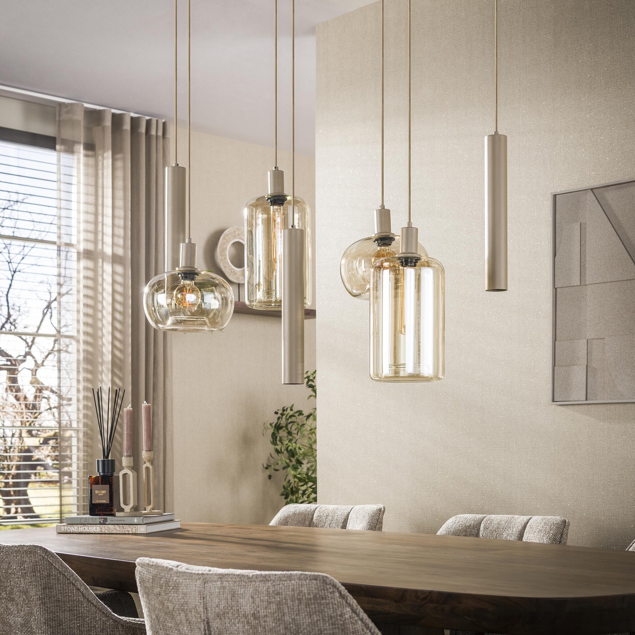 Hoyz Collection - Hanglamp Serene - Beige - 45x110x150 cm