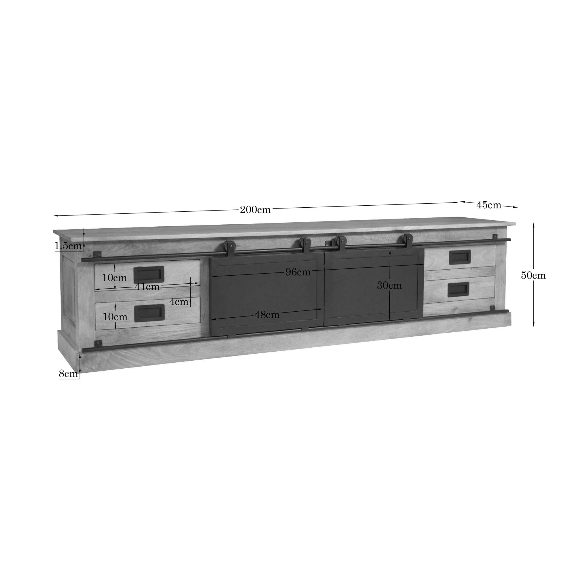 Starfurn - Tv meubel Fresno - Bruin - 45x200x50 cm