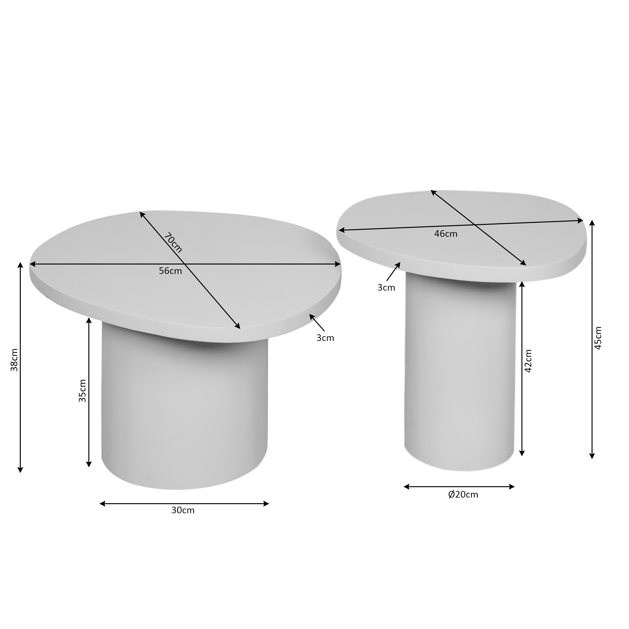 Starfurn - Salontafel Mirre - Bruin - 56x70x38 cm