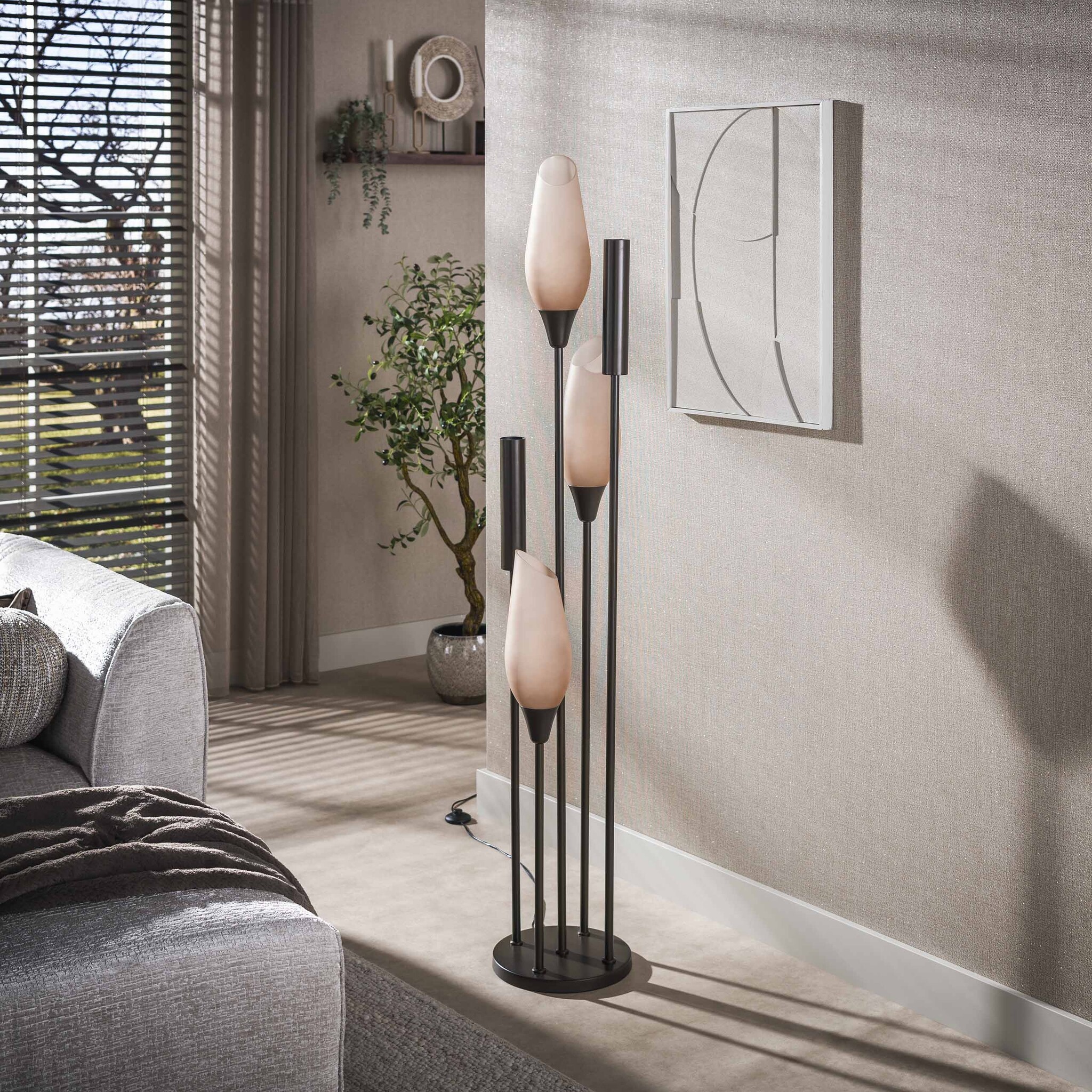 Hoyz Collection - Vloerlamp Cocoon - Bruin - 35x35x178 cm