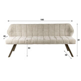 Hoyz Collection - Eetkamerbanken Raster - Beige - 58x180x81 cm