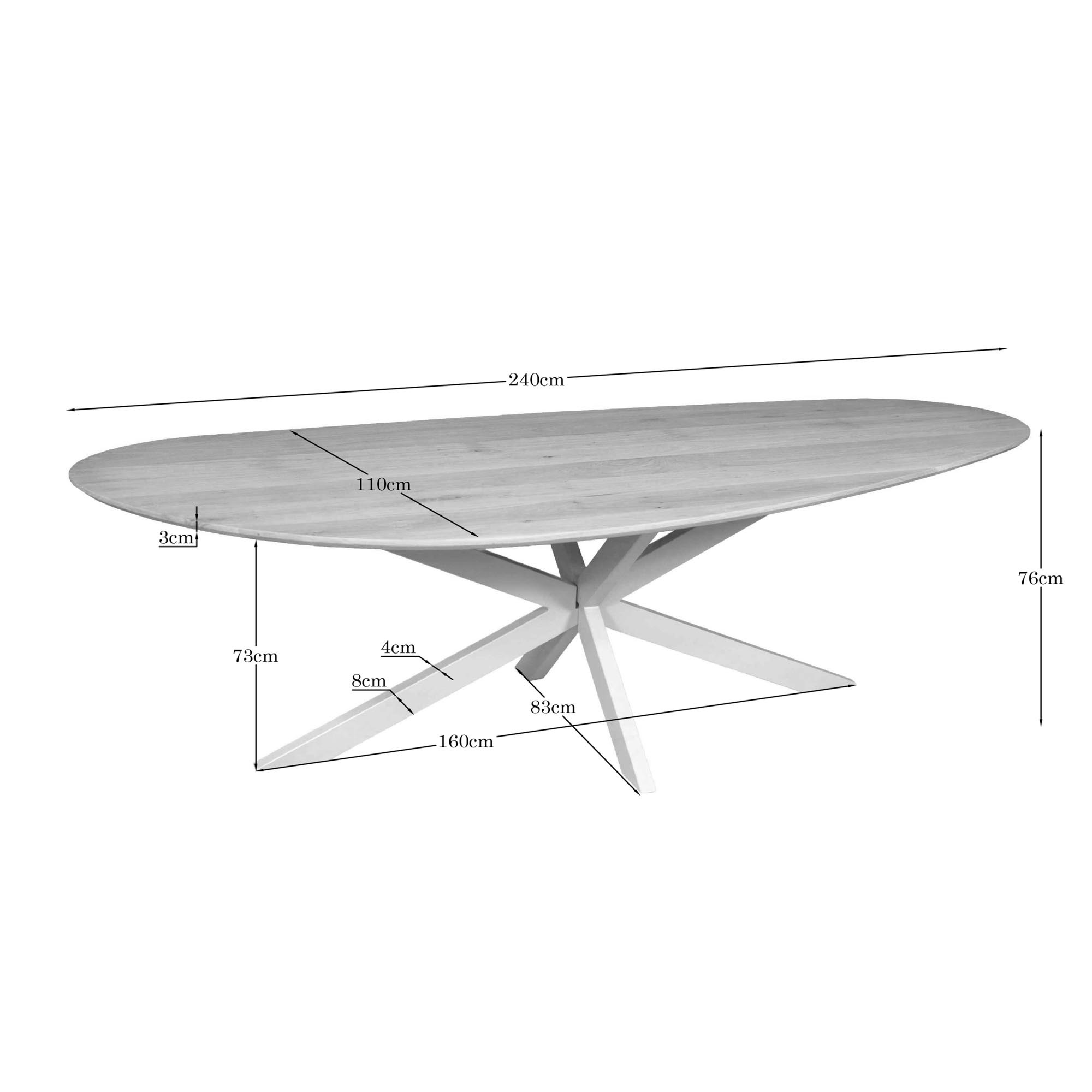 Starfurn - Eettafel Lou - Beige - 110x240x76 cm