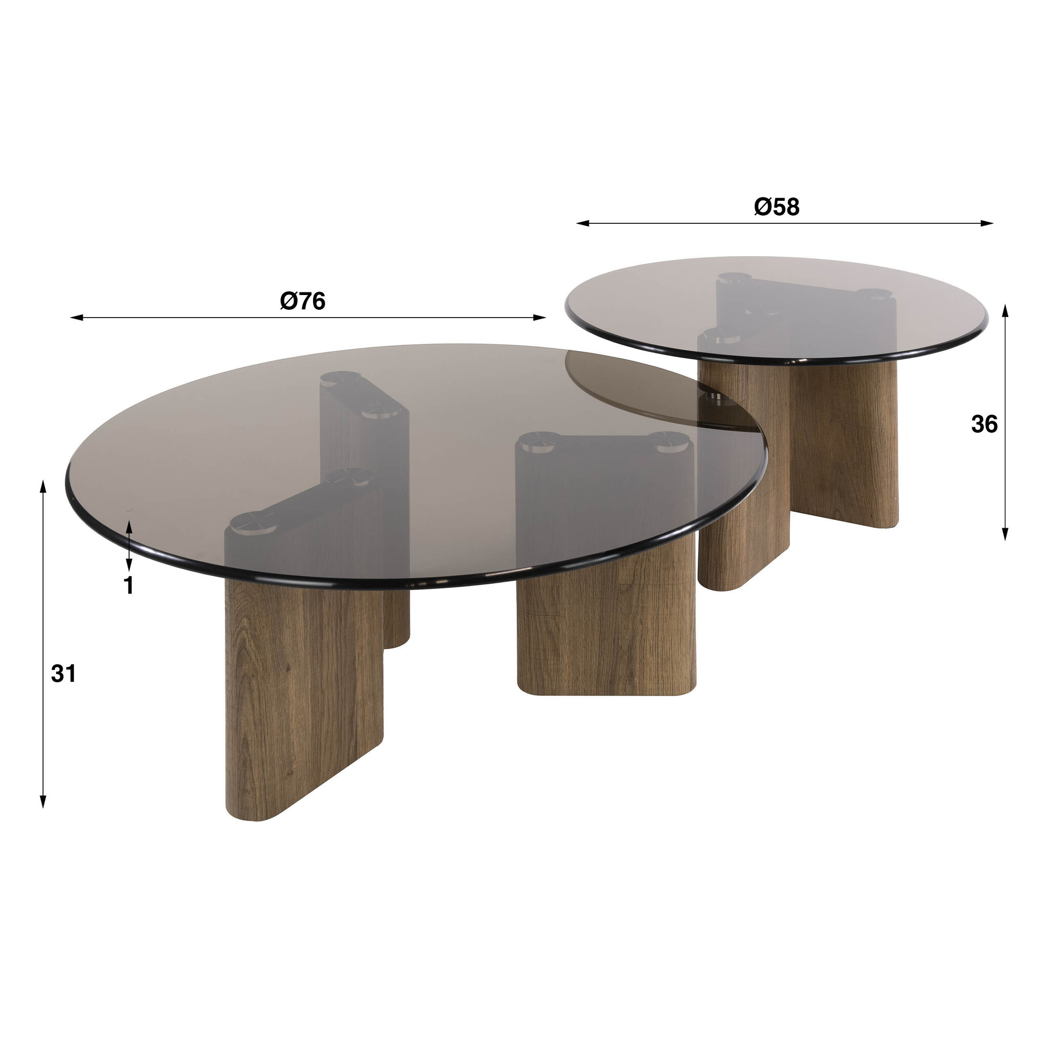 Hoyz Collection - Salontafel Tinto - Bruin - 76x76x31 cm