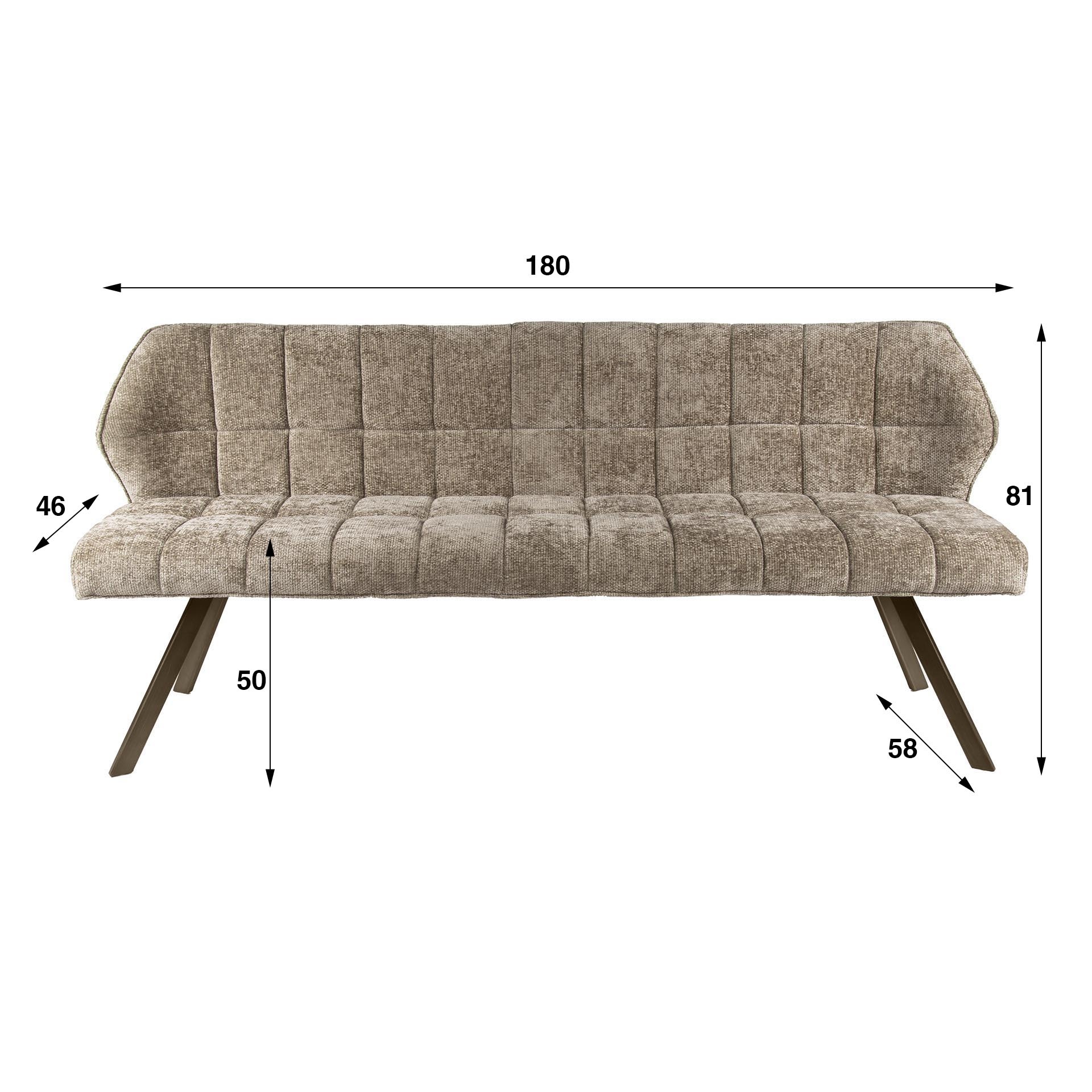 Hoyz Collection - Eetkamerbanken Raster - Bruin - 58x180x81 cm