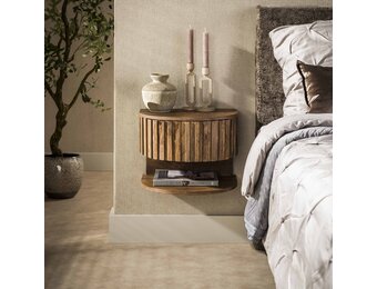 Hoyz Collection - Nachtkastje Shelve - Beige - 35x40x30 cm