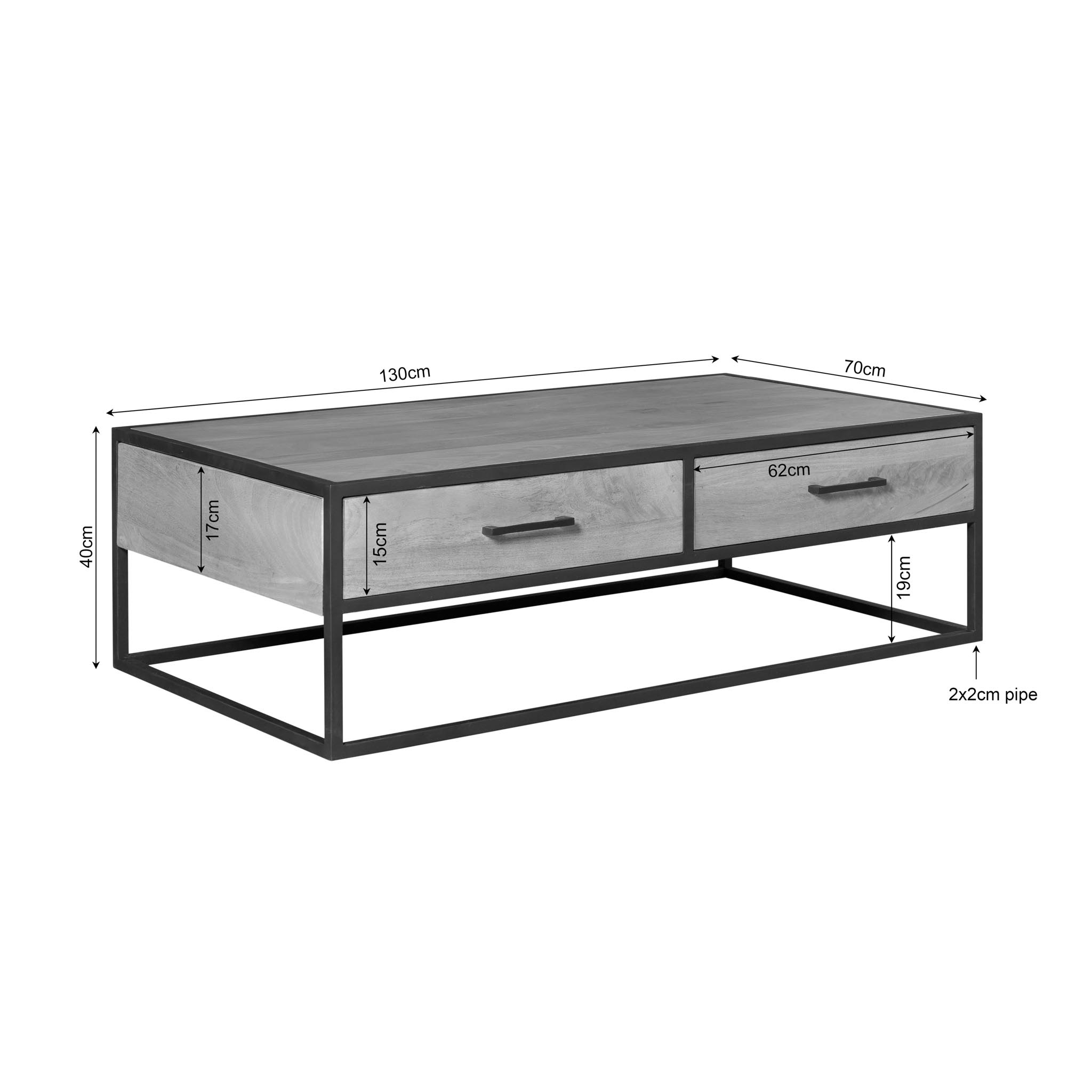 Starfurn - Salontafel Dakota - Bruin - 70x130x40 cm