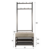 Hoyz Collection - Garderobemeubelen Luno - Bruin - 39x70x183 cm