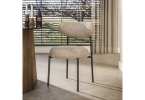 Hoyz Collection - Eetkamerstoel Round - Beige - 57x52x81 cm - Set van 2