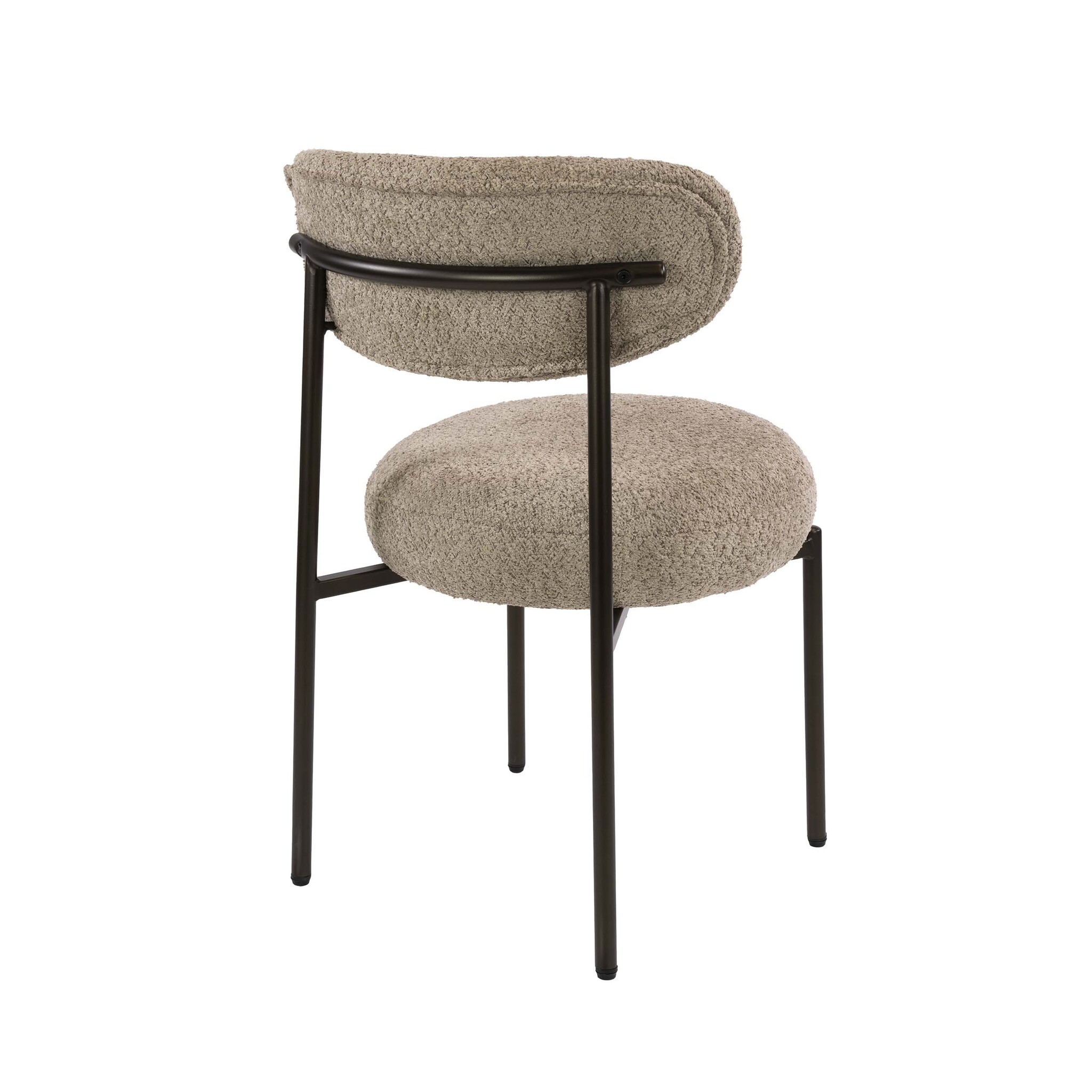Hoyz Collection - Eetkamerstoel Round - Beige - 57x52x81 cm - Set van 2