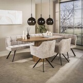 Hoyz Collection - Eetkamerbanken Raster - Beige - 150x230x81 cm