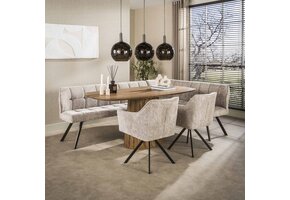 Hoyz Collection - Eetkamerbanken Raster - Beige - 150x230x81 cm