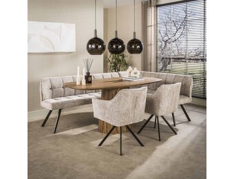 Hoyz Collection - Eetkamerbanken Raster - Beige - 150x230x81 cm