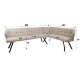 Hoyz Collection - Eetkamerbanken Raster - Beige - 150x230x81 cm