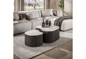 Hoyz Collection - Salontafel Ceramo Medio - Bruin - 85x90x39 cm