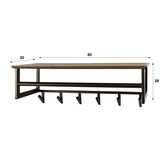 Hoyz Collection - Kapstok Bruno - Bruin - 30x80x28 cm