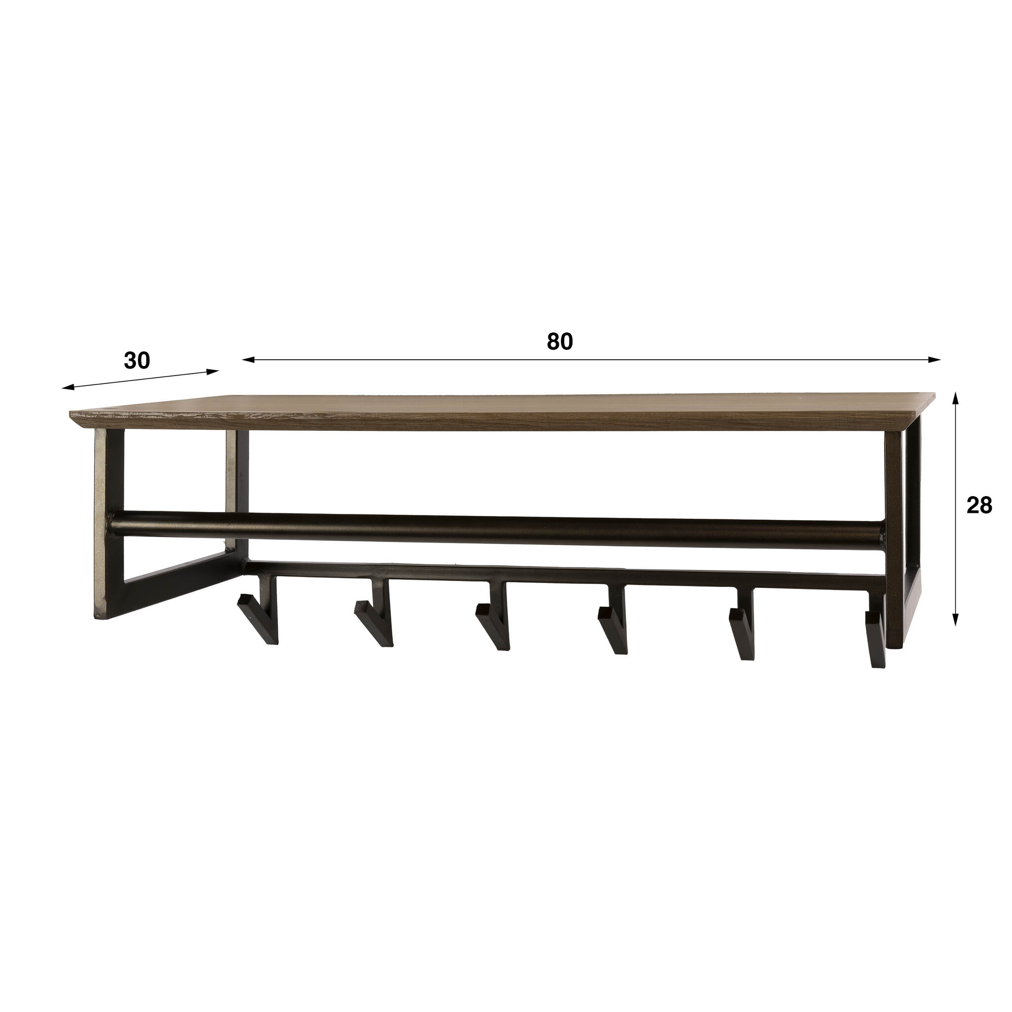 Hoyz Collection - Kapstok Bruno - Bruin - 30x80x28 cm