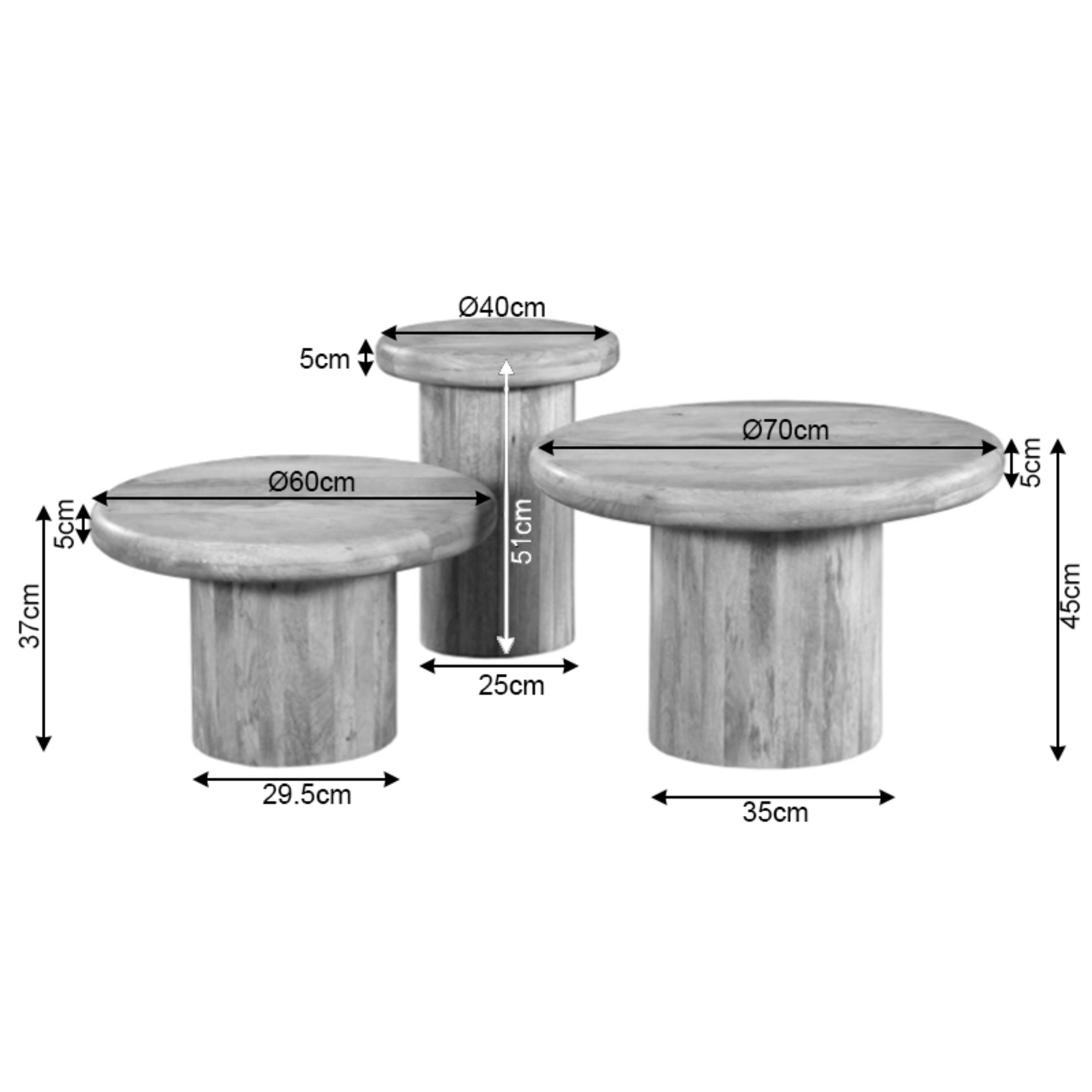 Starfurn - Salontafel Maya - Bruin - 70x70x45 cm