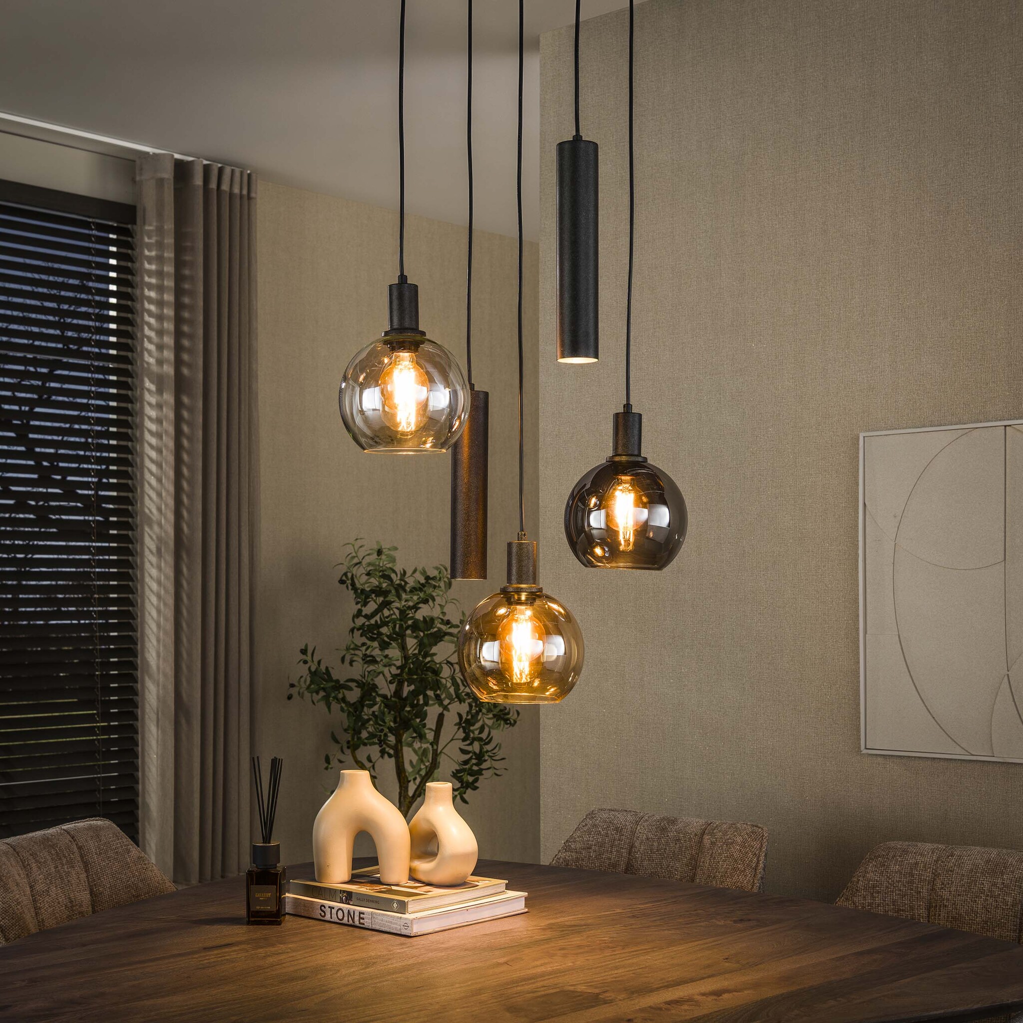 Hoyz Collection - Hanglamp Sfera - Zwart - 50x50x150 cm