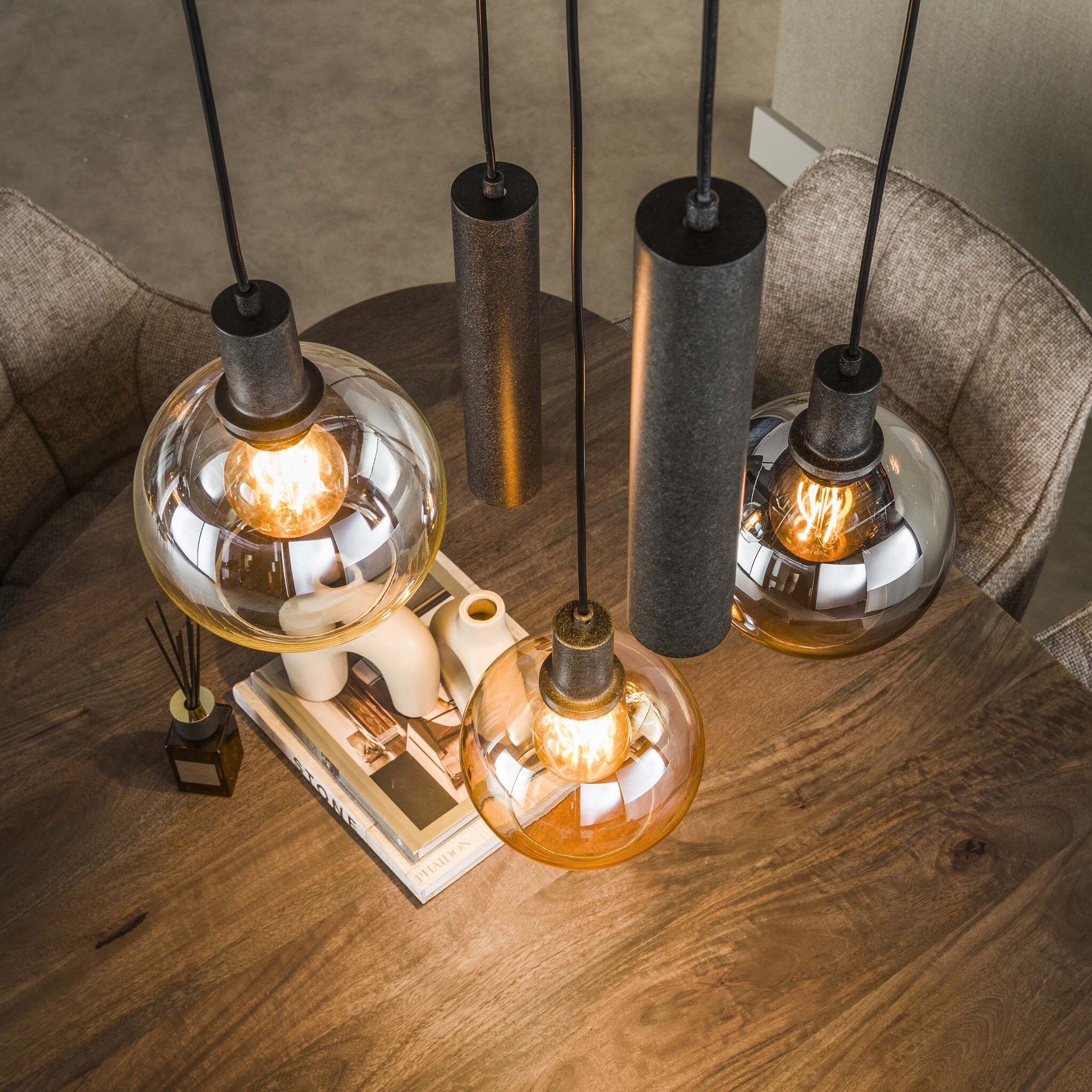 Hoyz Collection - Hanglamp Sfera - Zwart - 50x50x150 cm