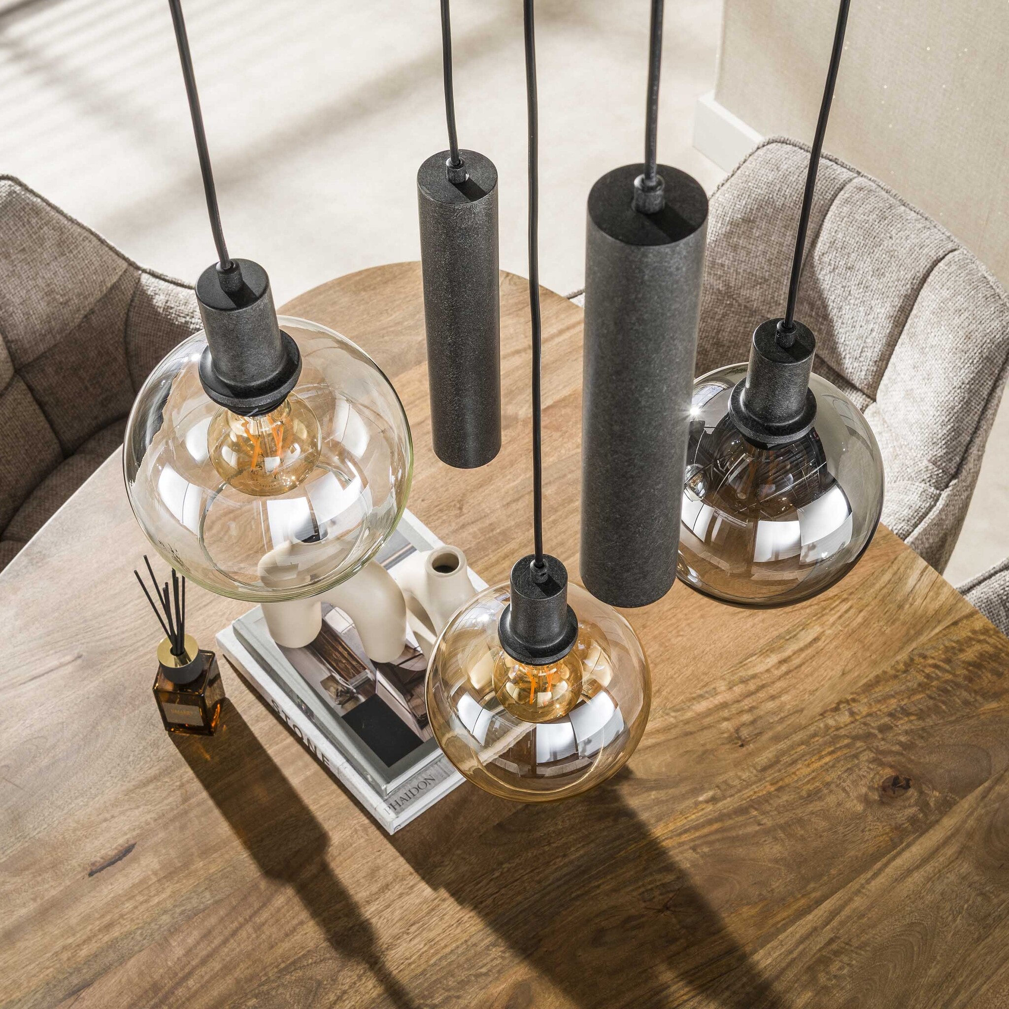Hoyz Collection - Hanglamp Sfera - Zwart - 50x50x150 cm