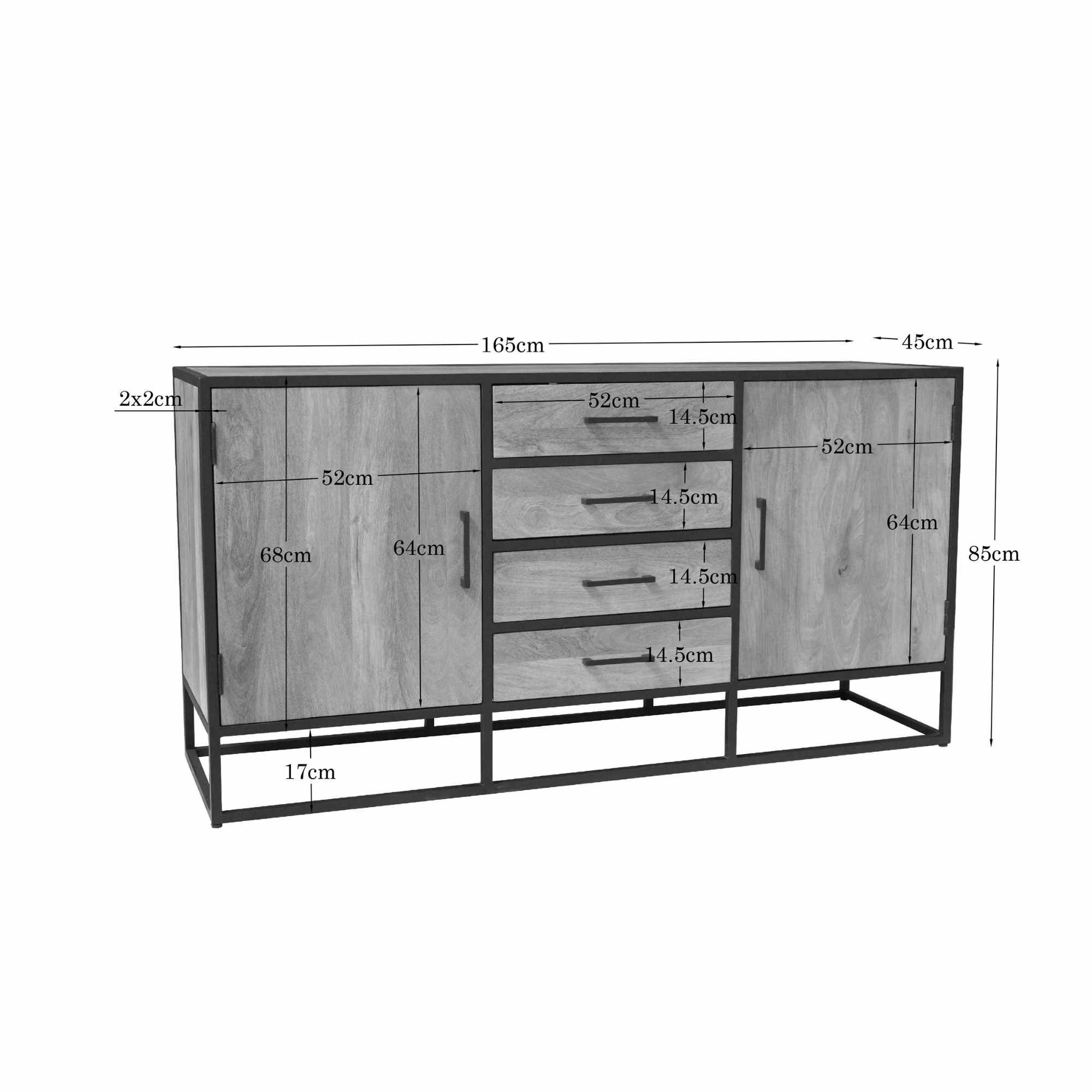 Starfurn - Dressoir Dakota - Bruin - 45x165x85 cm