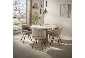 Hoyz Collection - Eetkamertafel Centro - Beige - 120x120x77 cm