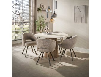 Hoyz Collection - Eetkamertafel Centro - Beige - 120x120x77 cm