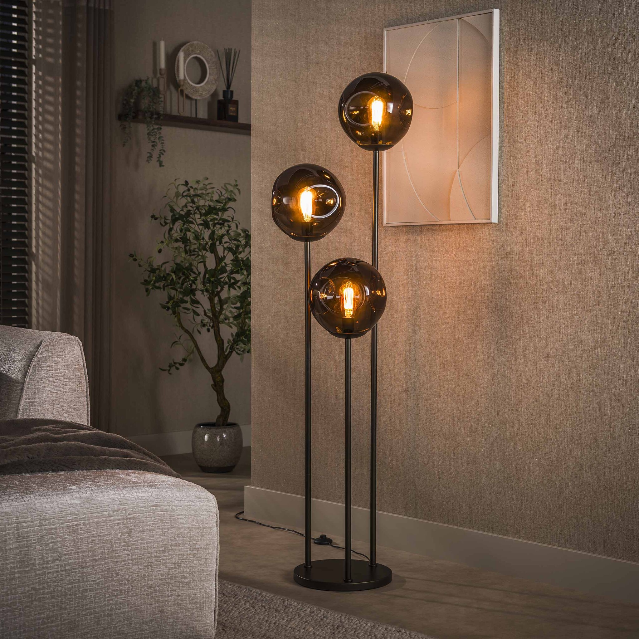 Hoyz Collection - Vloerlamp Stellar - Bruin - 32x32x164 cm