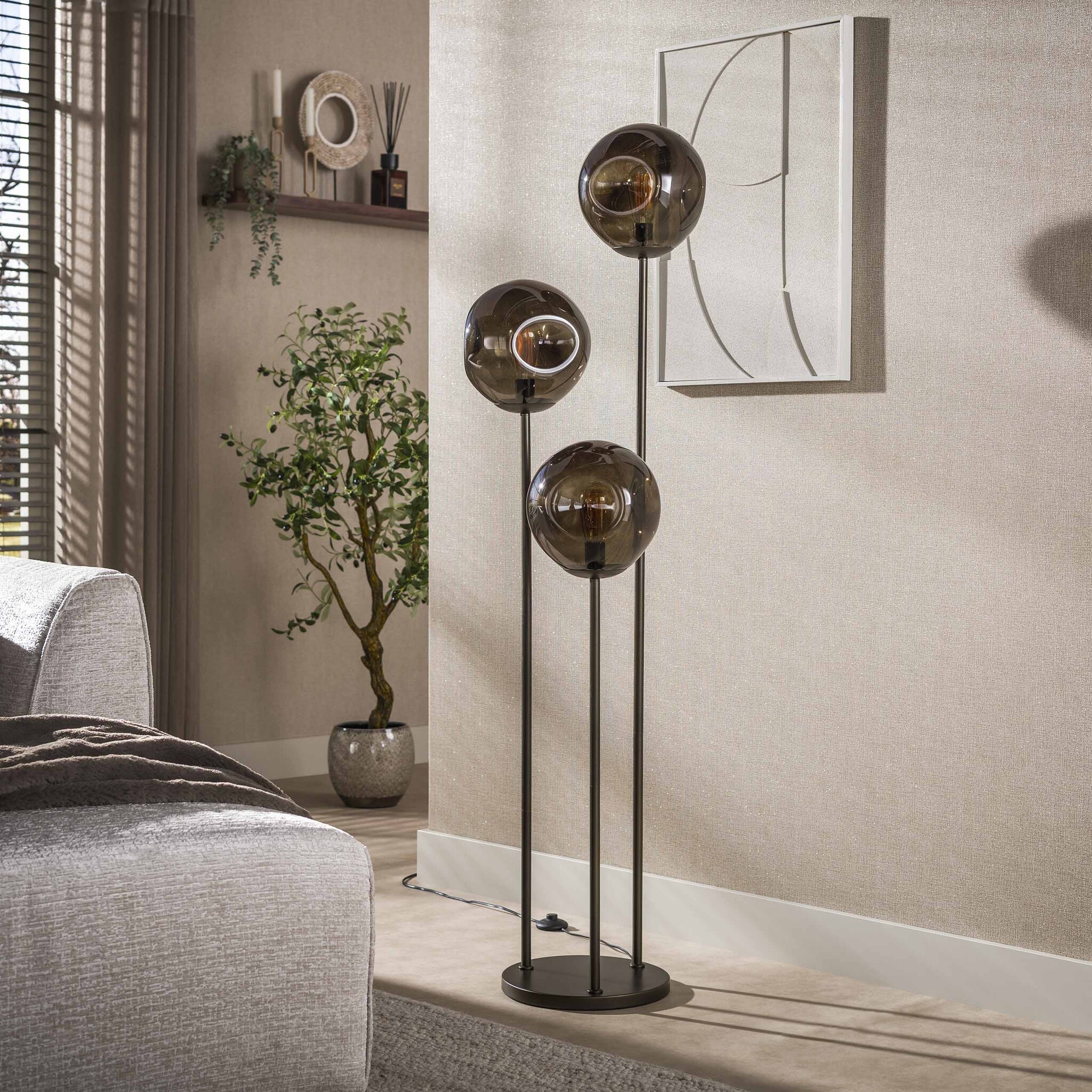 Hoyz Collection - Vloerlamp Stellar - Bruin - 32x32x164 cm