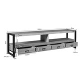 Starfurn - Tv meubel Britt - Bruin - 45x220x60 cm