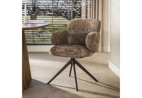 Hoyz Collection - Eetkamerstoel Flex - Bruin - 63x64x83 cm - Set van 2