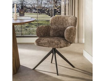 Hoyz Collection - Eetkamerstoel Flex - Bruin - 63x64x83 cm - Set van 2
