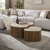 Hoyz Collection - Salontafel Ceramo Medio - Bruin - 85x90x39 cm