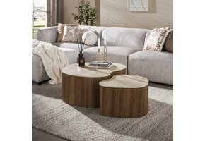 Hoyz Collection - Salontafel Ceramo Medio - Bruin - 85x90x39 cm