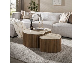 Hoyz Collection - Salontafel Ceramo Medio - Bruin - 85x90x39 cm