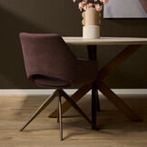 Starfurn - Eetkamerstoel Daisy - Paars - 60x61x82 cm - Set van 2