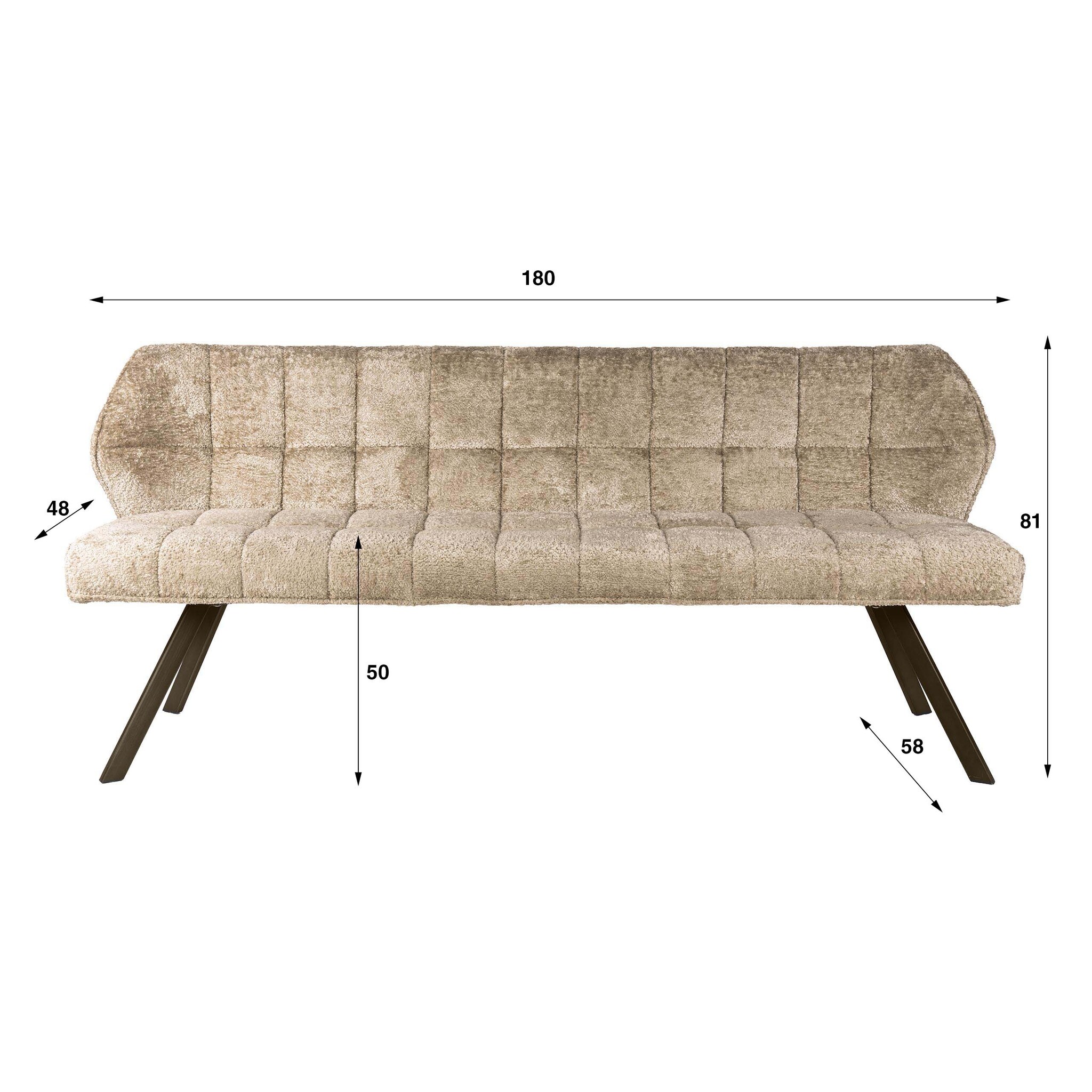 Hoyz Collection - Eetkamerbanken Raster - Beige - 58x180x81 cm