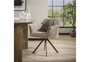 Hoyz Collection - Eetkamerstoel Raster - Bruin - 60x63x81 cm - Set van 2